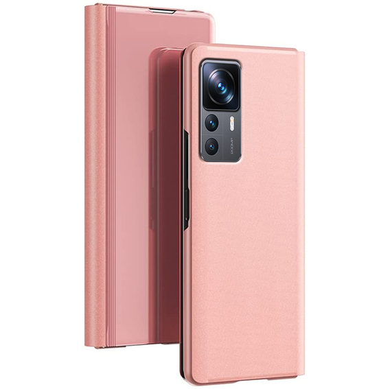 Telefontok a Xiaomi 12T / 12T Pro, Clear View, rózsaszín rose gold