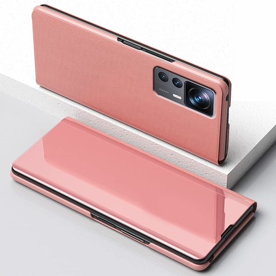 Telefontok a Xiaomi 12T / 12T Pro, Clear View, rózsaszín rose gold