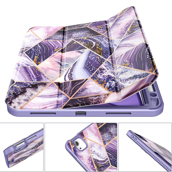 Telefontok a iPad Air 4 10.9 2020 / iPad Pro 11 2020 / 2018, Suritch Full Body Marble, lila