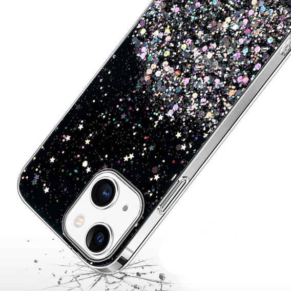 Telefontok a iPhone 13, Glittery, fekete