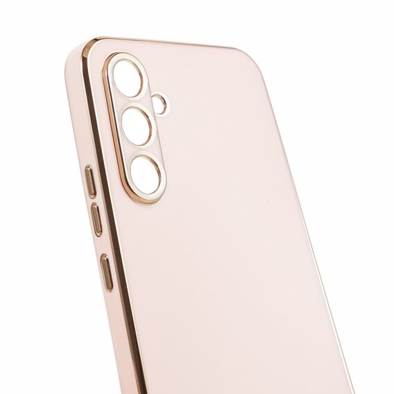 Tojás Samsung Galaxy A15, Glamour CamShield, rózsaszín + 9H üveg