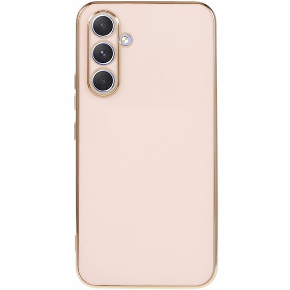 Tojás Samsung Galaxy A15, Glamour CamShield, rózsaszín + 9H üveg