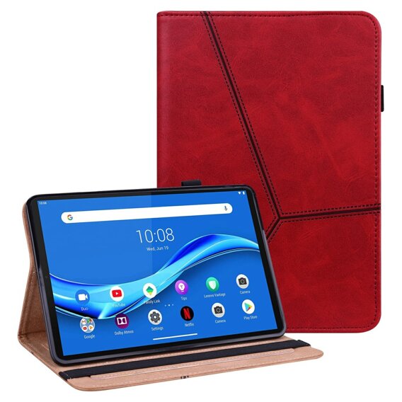 Tok Lenovo Tab M10 Plus TB-X606F, Classic, tolltartóval, piros