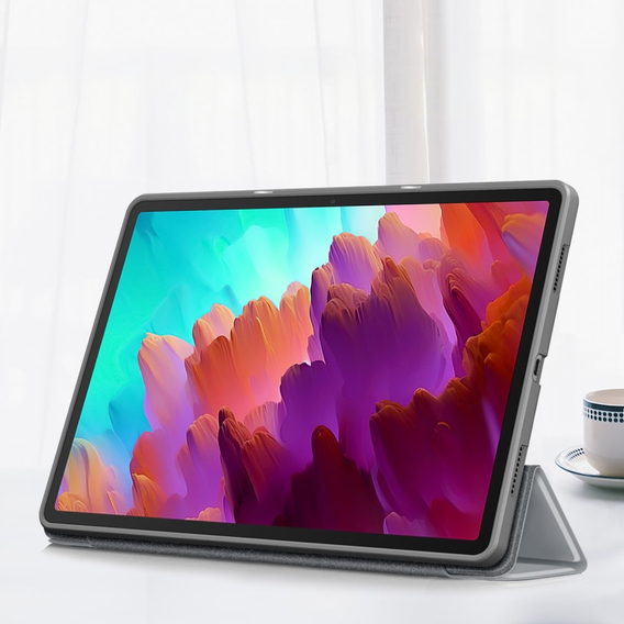 Tok Lenovo Tab P12, Smartcase tolltartóval, szürke