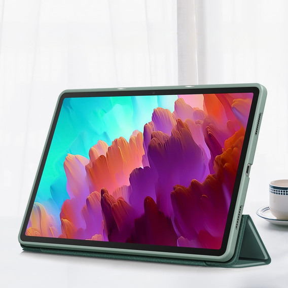 Tok Lenovo Tab P12, Smartcase tolltartóval, zöld