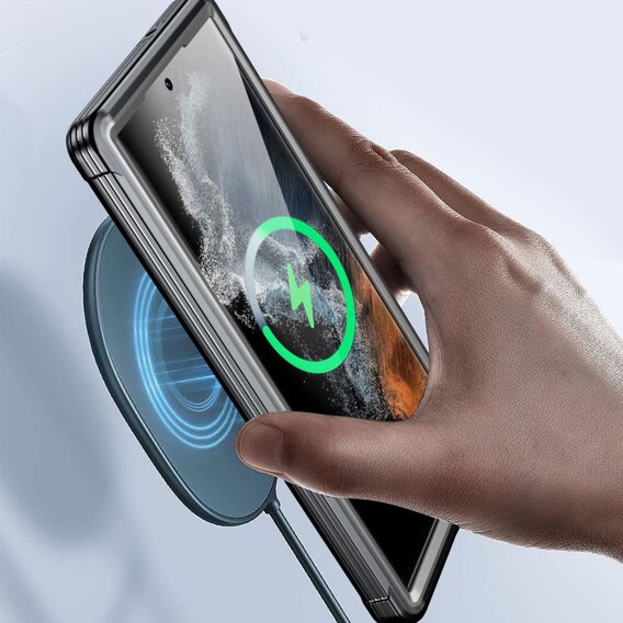 Tok Samsung Galaxy S24 Ultra készülékhez, Shockproof, fóliával, fekete