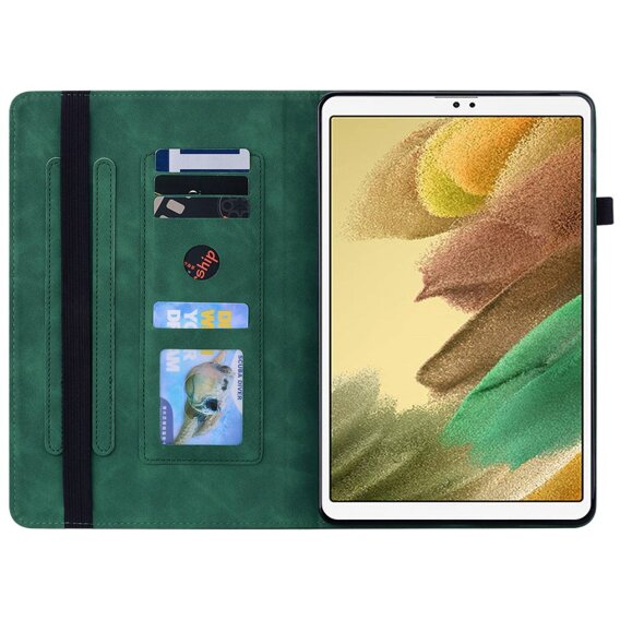 Tok Samsung Galaxy Tab A7 Lite, Wallet Pen Slot, zöld