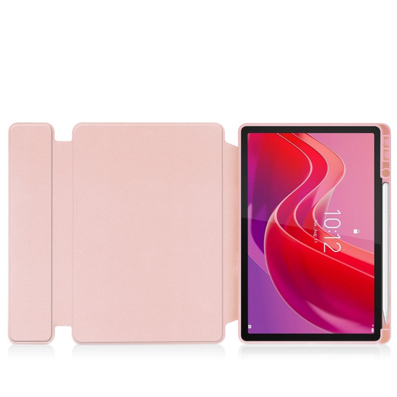 Tok + billentyűzet Lenovo Tab M11, Rotary 360° Leather, rózsaszín