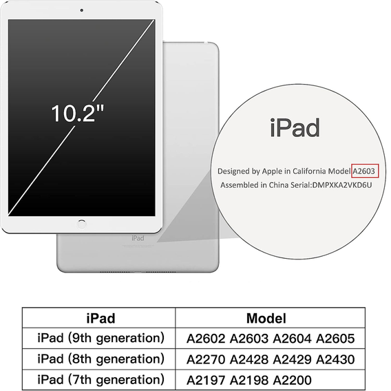 Tok iPad 7/8/9 10.2 2019/2020/2021, Smartcase, sötétkék