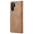 CASEME tok Huawei P30 Pro, Leather Wallet Case, barna