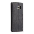 CASEME tok Samsung Galaxy S7 Edge, Leather Wallet Case, fekete