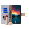 Flip tok iPhone 14, Wallet Zipper Pocket, tükörrel, kék