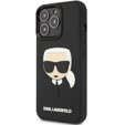 Karl Lagerfeld Telefontok a iPhone 13 Pro, 3D Rubber Karl's Head, fekete