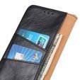 Pattintható tok a Huawei P Smart 2021, Split Leather Wallet, fekete