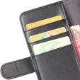 Pattintható tok a Huawei P40 Lite, Wallet Split Leather Case, fekete