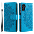 Pattintható tok a Samsung Galaxy A25 5G, Mandala Flower, kék + 9H üveg