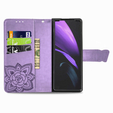 Pattintható tok a Samsung Galaxy Z Fold 4 5G, Butterfly, lila