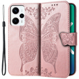 Pattintható tok a Xiaomi Poco F5, Butterfly, rózsaszín rose gold