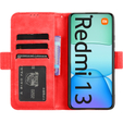 Pattintható tok a Xiaomi Redmi 13, Card Slot, piros