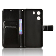 Pattintható tok a Xiaomi Redmi 13C / Poco C65, Crazy Horse Wallet, fekete