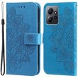 Pattintható tok a Xiaomi Redmi Note 12 4G, Mandala Flower, kék