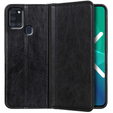 Telefontok a Samsung Galaxy A21S, Wallet Litchi Leather, fekete