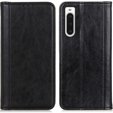 Telefontok a Sony Xperia 10 V, Wallet Litchi Leather, fekete